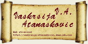 Vaskrsija Atanasković vizit kartica